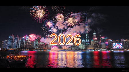 Premium 2026 celebration visual with soft crystal frost sparkle and clean layout.