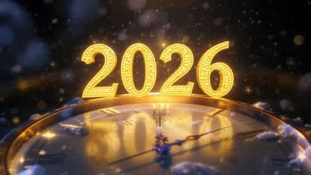 Elegant 2026 premium canvas with silver sparkle trails and soft cool glow.