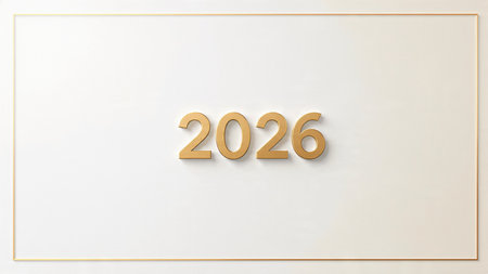 Premium 2026 celebration canvas with soft winter mood.