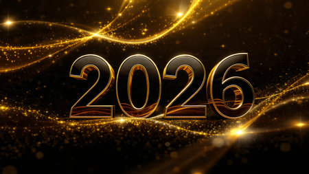 2026 luxury celebration backdrop with cool frost blur and minimal shimmer noise.