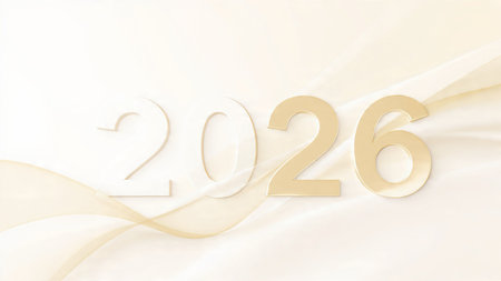Elegant 2026 premium background with frozen bokeh glow and crisp white balance.