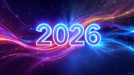 Elegant 2026 premium backdrop with pearl-silver frost arcs and clean composition.