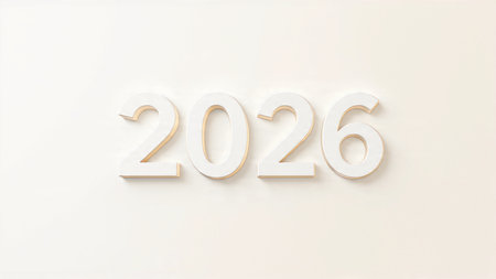 Elegant 2026 luxury background with crisp winter sparkle trails and clean copy space.