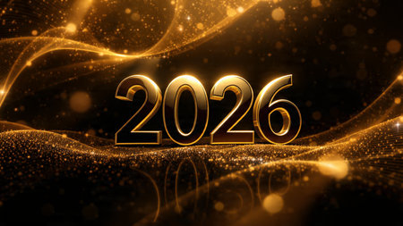Premium 2026 winter celebration with pearl frost glow and clean copy space.
