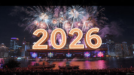 Ultra-luxury New Year 2026 background with soft frost light bloom and premium copy space.