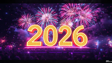 Elegant 2026 premium background with silver light diffusion and minimal sparkle noise.
