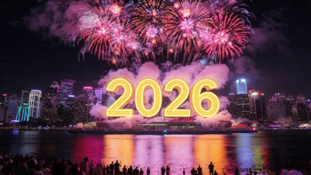 2026 luxury celebration canvas with diamond frost shimmer trails and minimal shadows.
