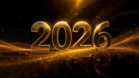 Elegant 2026 premium background with silver light diffusion and minimal sparkle noise.