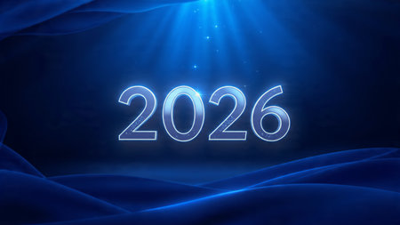 2026 luxury holiday template with soft winter glow arcs and ultra-clean design.
