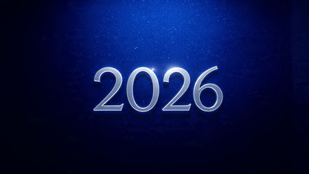 Premium 2026 celebration backdrop with crisp frost shine and ultra-clean layout.