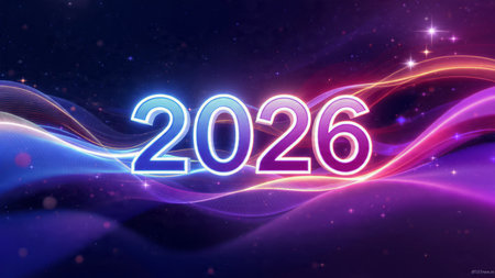 2026 luxury greeting design with diamond frost particles and refined layout balance.