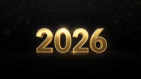 Premium 2026 luxury greeting with icy shimmer corners and soft festive glow.