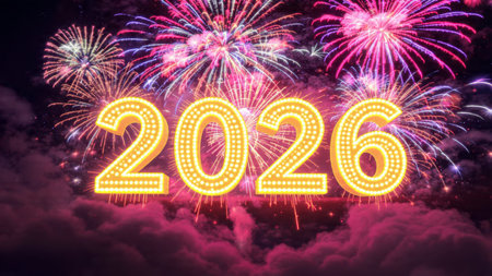 Luxury 2026 greeting canvas with pearl frost bloom and minimal noise overlay.