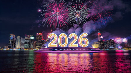 Elegant 2026 premium background with silver light diffusion and minimal sparkle noise.