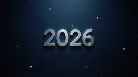2026 luxury celebration canvas with diamond frost shimmer trails and minimal shadows.