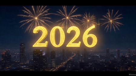Luxury 2026 celebration design with pearl frost bokeh and clean minimal space.