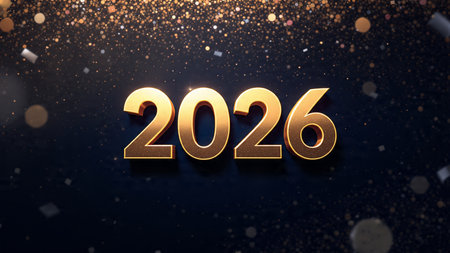 Premium 2026 New Year greeting with silky cool gradients and crisp layout balance.