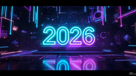 2026 luxury backdrop with soft silver glow haze and cool winter celebration mood.