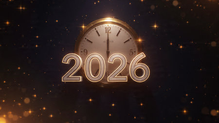 2026 luxury greeting backdrop with polished ice glow edges and ultra-clean design.