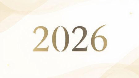 Premium 2026 luxury greeting with icy shimmer corners and soft festive glow.
