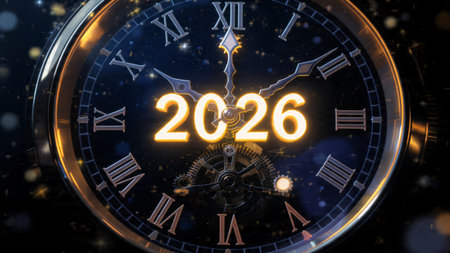 Luxury 2026 greeting background with frozen bokeh haze and calm winter mood, high-resolution finish.