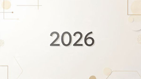 Premium 2026 greeting design with diamond frost sparkle and crisp white balance.