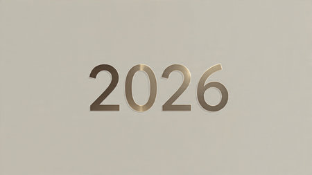 Luxury 2026 winter canvas with crystal-dust particles and clean festive space.