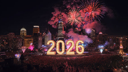 Elegant 2026 winter canvas with diamond frost spark field and premium resolution.