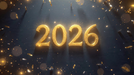 Premium 2026 celebration background with silky light diffusion and minimal sparkle noise,...