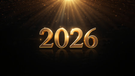 Luxury 2026 holiday canvas with crisp cool lighting bloom and minimal noise layer.