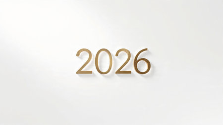 Elegant 2026 premium canvas with ice-glass reflections and soft winter sparkles.