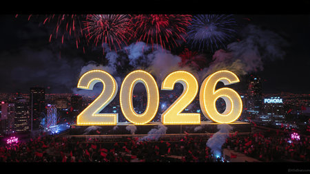 2026 luxury greeting template with subtle crystal sparkle field and high-end finish.