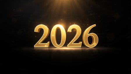 Premium 2026 celebration template with soft cool glimmer bloom and crisp balance.