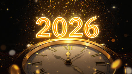 Premium 2026 New Year canvas with silky cool gradients and subtle shimmer noise.