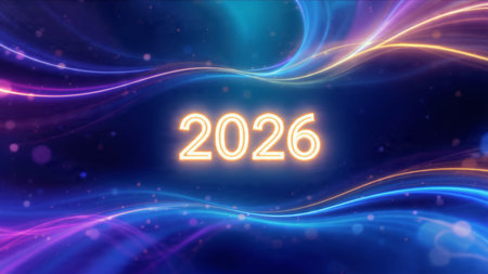 Elegant 2026 luxury backdrop with silver frost diffusion and minimal sparkle noise.