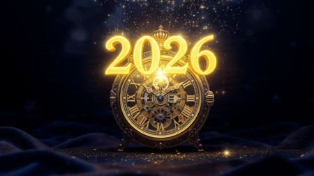 Premium 2026 celebration canvas with cool frost overlay and soft winter glimmer mood.