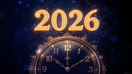 2026 luxury greeting design with diamond frost particles and refined layout balance.