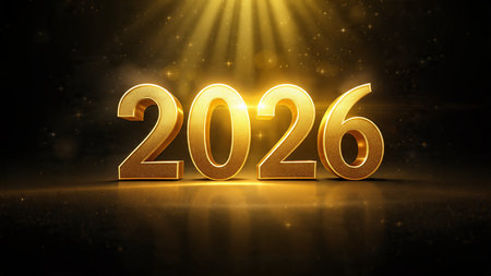 Premium New Year 2026 backdrop with smooth white gradient, subtle diamond-dust glow, ultra-sharp...