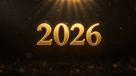 Elegant 2026 premium background with silver light diffusion and minimal sparkle noise.