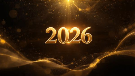 2026 luxury New Year canvas with diamond frost sparkle field and clean design.