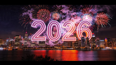 2026 New Year luxury background with soft silver haze and minimal sparkle noise, ultra HD.