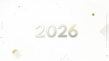 New Year's card in the form of numbers 2016 on a white background