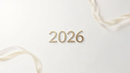 New Year's card with the number 2016 on a white background.