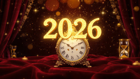Elegant 2026 premium background with silver light diffusion and minimal sparkle noise.