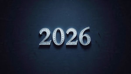 Luxury 2026 celebration backdrop with diamond frost field and minimal noise layer.