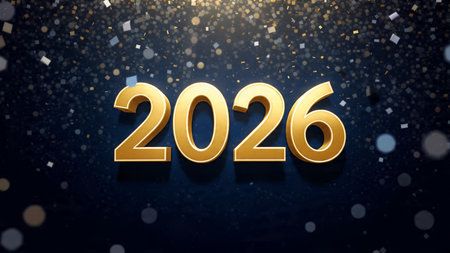 Premium 2026 holiday greeting with silky cool gradients and minimal shimmer noise.