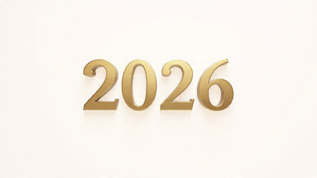 Premium 2026 greeting design with diamond-like frost shine and crisp composition.