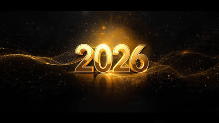 2026 luxury celebration canvas with diamond frost shimmer trails and minimal shadows.