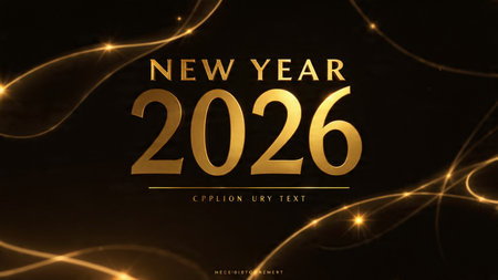 Premium 2026 New Year backdrop with smooth ice-glass reflections and calm winter mood.
