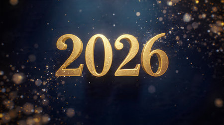 Premium 2026 New Year design with smooth ice-glass lighting reflections, elegant winter palette.